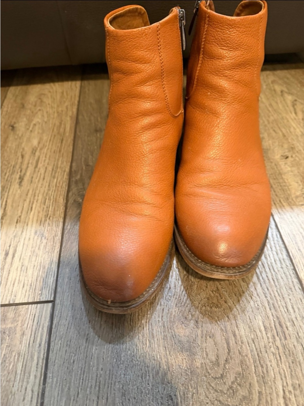 Franco Sarto Women’s Burnt Orange Leather Ankle Boots Size 10 - Picture 3 of 10